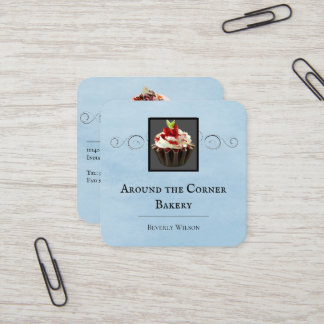 Cuadrada Panadería | Tarjeta de visita azul