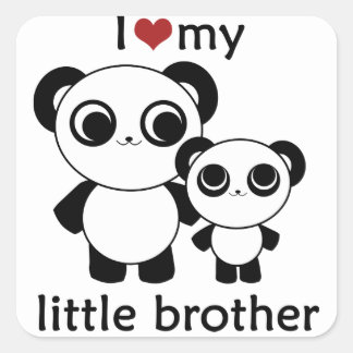 Cuadrada Panda - Amo a mi hermanito - pegatina