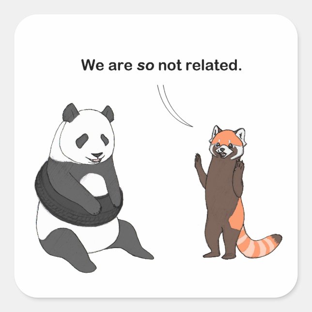 Cuadrada Pandas: Así que no es Pegatina relacionado (Anverso)