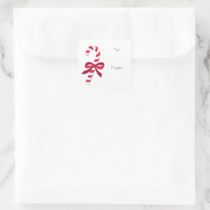 Cuadrada Papel de regalo con pegatina festiva de caramelo