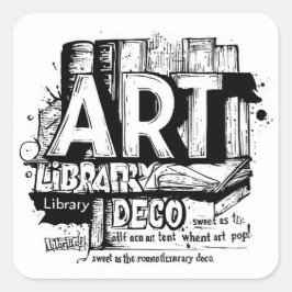 Cuadrada Paquete de Pegatina Deco de la Biblioteca de Arte: