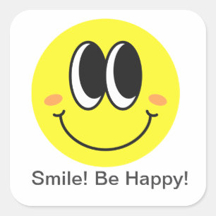 Cuadrada Paquete de Pegatina Happy Mood Smiley 3"x3"