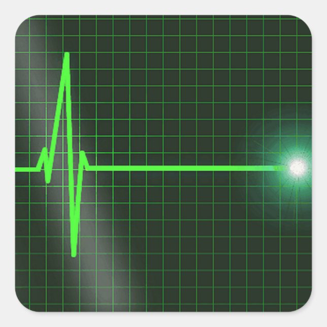 Cuadrada Paquete Pegatina de ondas electrocardiográficas (Anverso)