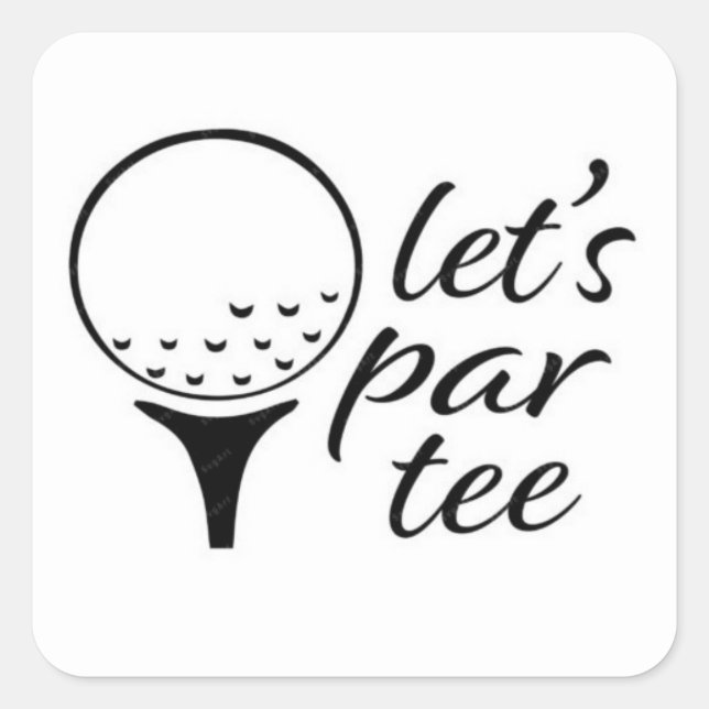 CUADRADA "PAR TEE* PEGATINA DE GOLFER DE GUAY (Anverso)