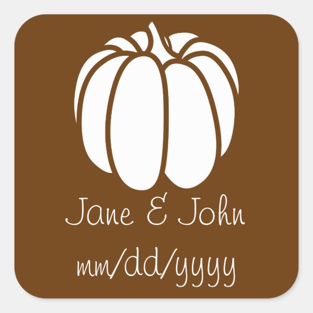 Cuadrada Parche de calabaza en Pegatina de chocolate (Anverso)