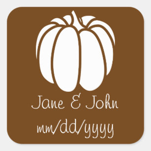 Cuadrada Parche de calabaza en Pegatina de chocolate