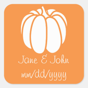 Cuadrada Parche de calabaza en Pegatina Naranja