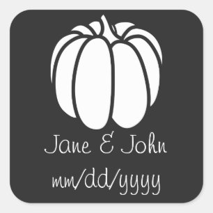 Cuadrada Parche de calabaza en Pegatina negro