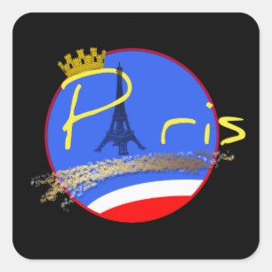 Cuadrada París con el Pegatina de la Plaza de la Torre Eiff