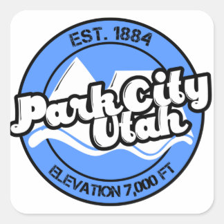 Cuadrada Park City Utah Blue Mountains Circle Pegatina