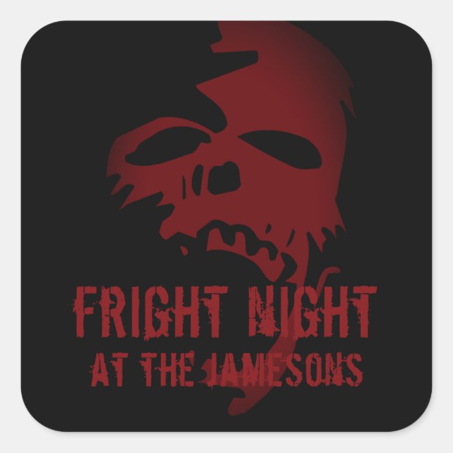 Cuadrada Partido de Halloween favorece al Pegatina del Góti (Anverso)