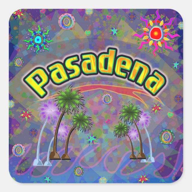 Cuadrada Pasadena Noble Voyage Pegatina (Anverso)