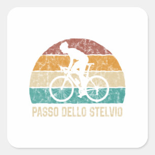 Cuadrada Passo Dello Stelvio Ciclismo Pegatina Retro