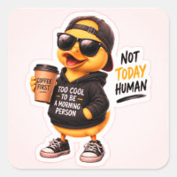 Pato de pegatina de café divertido | Pato de dibuj