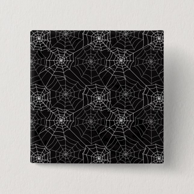 Cuadrada Patrón web de araña de Halloween | Chapa (Anverso)