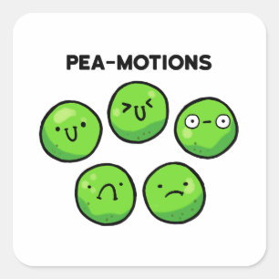 Cuadrada Pea motions Funny Vegetable Pun Pegatina