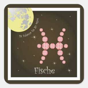 Cuadrada Peces el 19. febrero hasta 20. El marzo pegatina