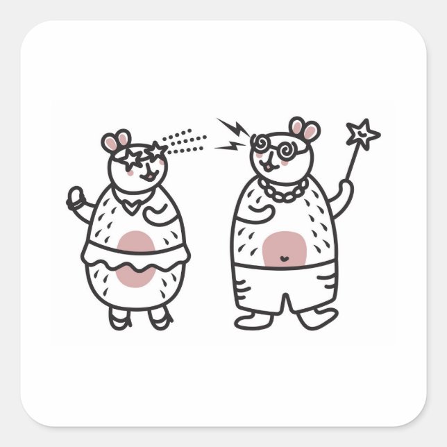 Cuadrada Pegatina (Anverso)