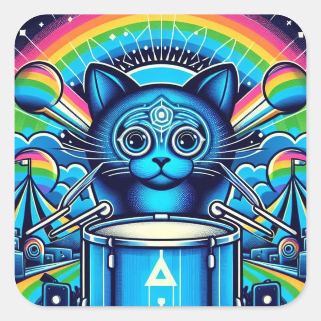 Cuadrada Pegatina (Anverso)