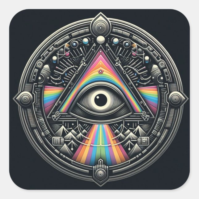 Cuadrada Pegatina (Anverso)