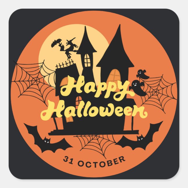 Cuadrada Pegatina (Anverso)