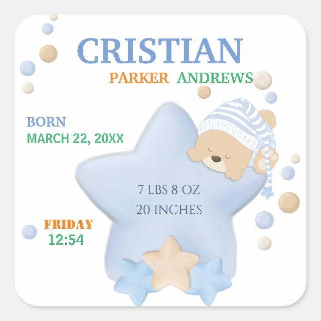 Cuadrada Pegatina (Anverso)