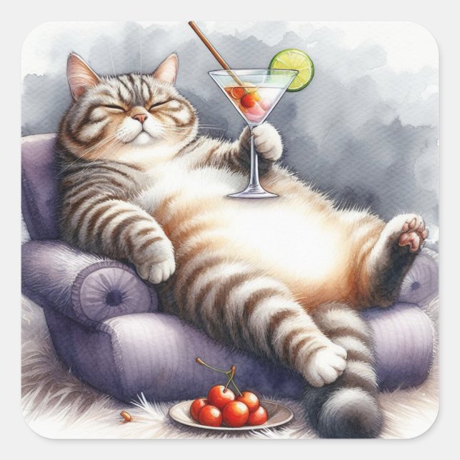 Cuadrada Pegatina (Anverso)