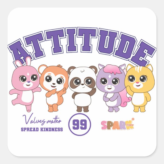 Cuadrada Pegatina (Anverso)