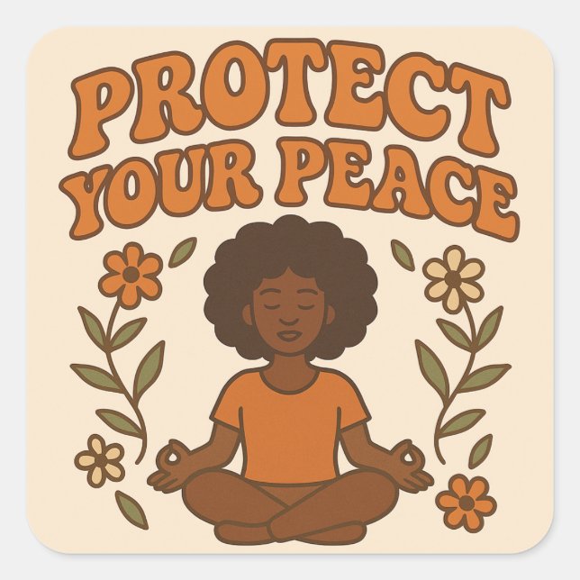 Cuadrada Pegatina (Anverso)