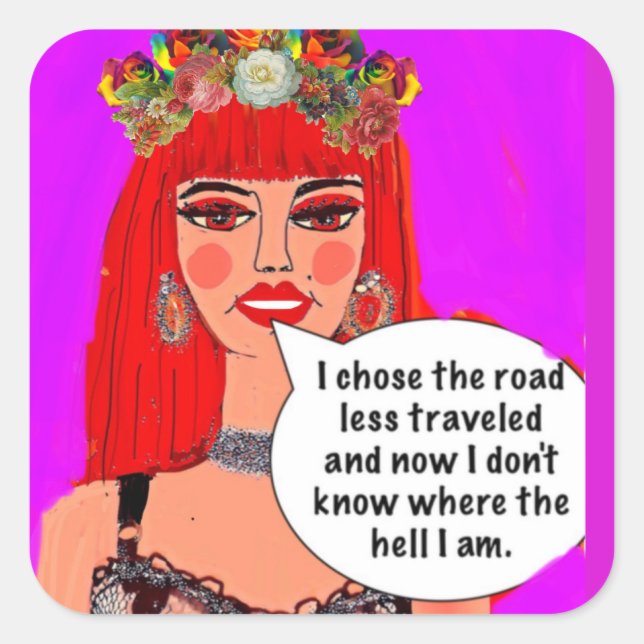 Cuadrada Pegatina (Anverso)