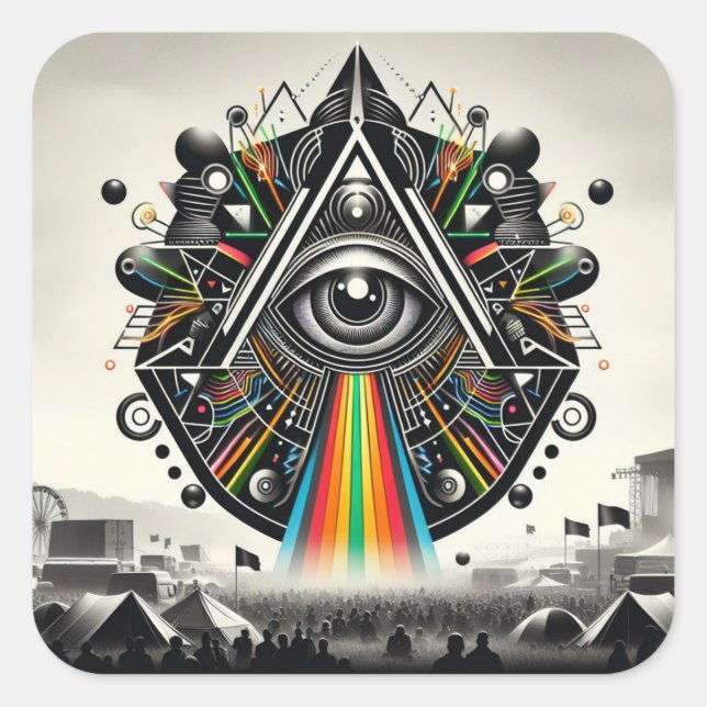 Cuadrada Pegatina (Anverso)