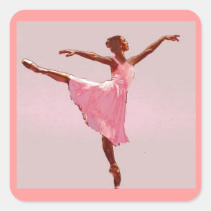 Cuadrada pegatina afroamericano de la bailarina