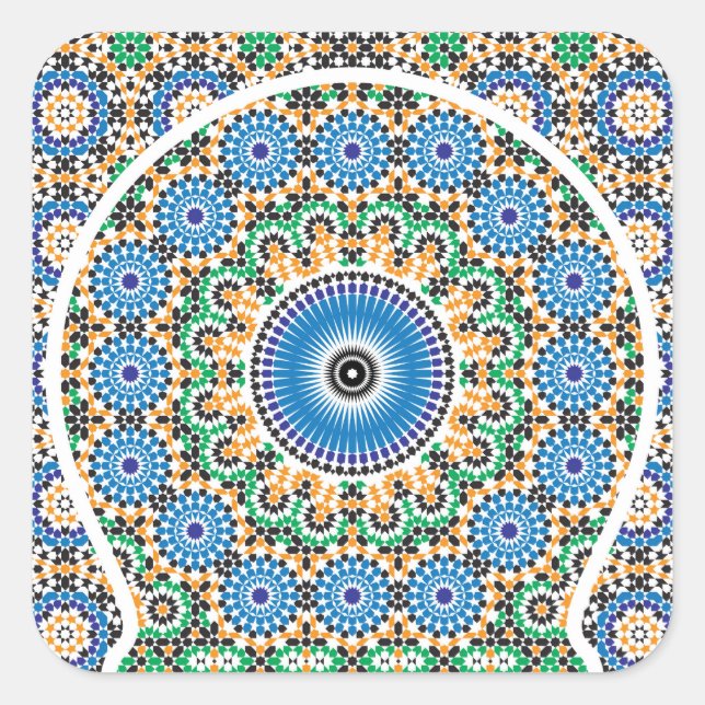 Cuadrada Pegatina al estilo marroquí (Anverso)