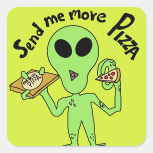 Cuadrada Pegatina Alien