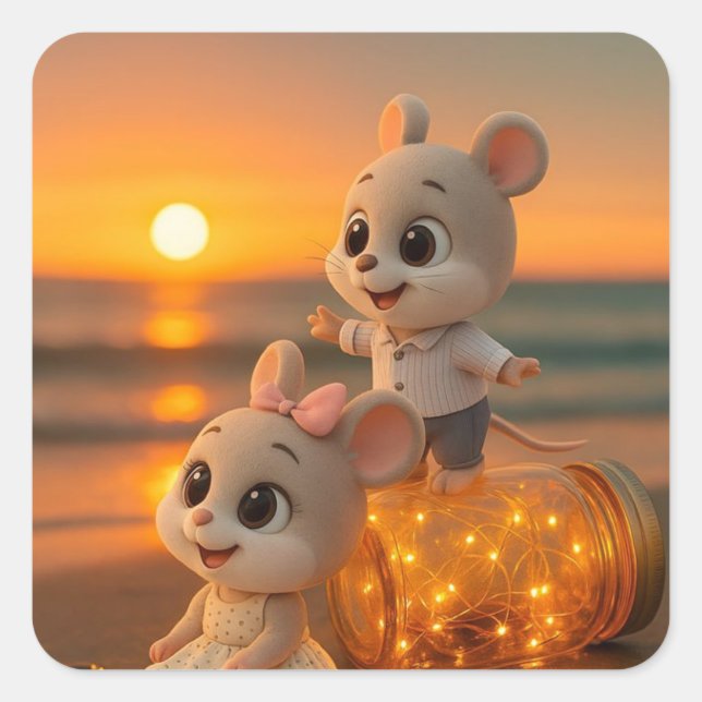 Cuadrada pegatina amante (Anverso)