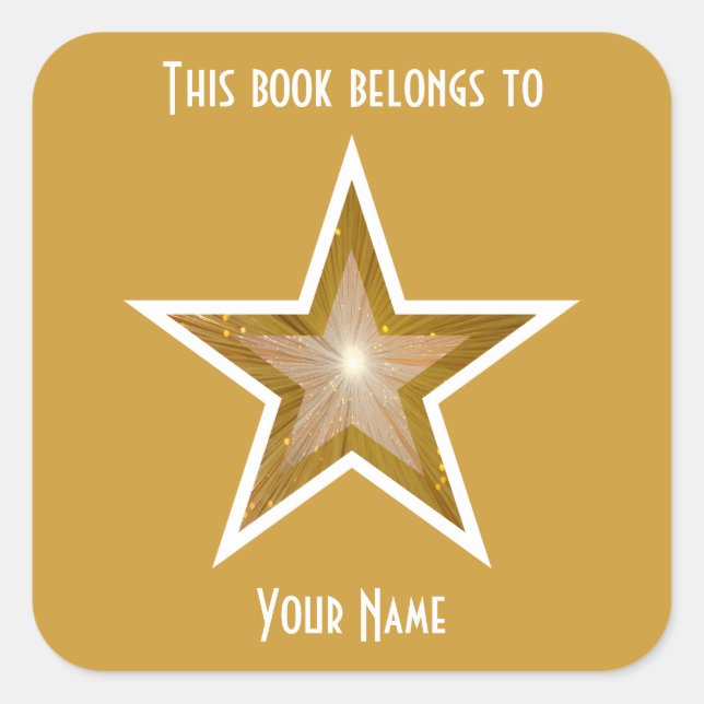 Cuadrada pegatina amarillo de la placa de la estrella "Gold (Anverso)