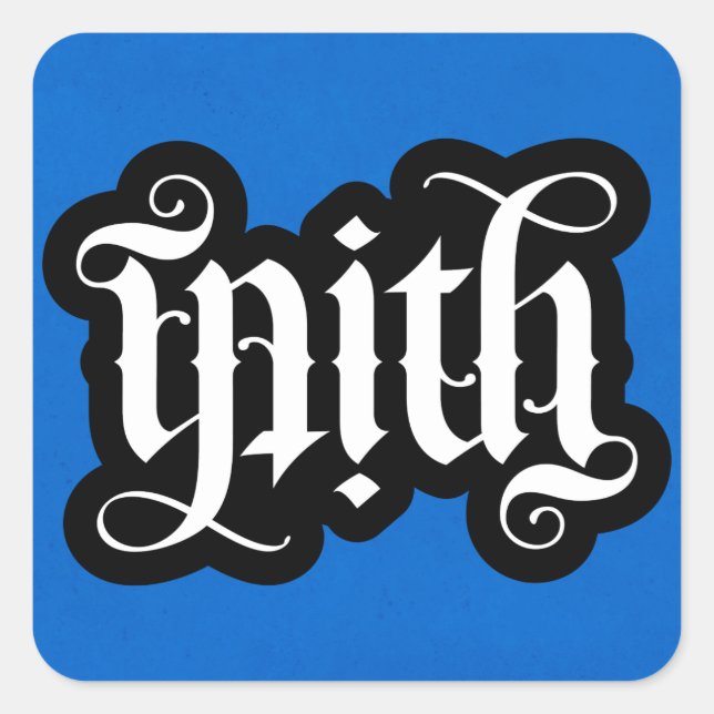 Cuadrada Pegatina Ambigram FlipScript (Anverso)