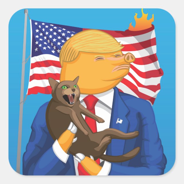 Cuadrada Pegatina americano del cuadrado de la catástrofe (Anverso)