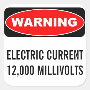 Cuadrada Pegatina amonestador de 12000 milivoltio