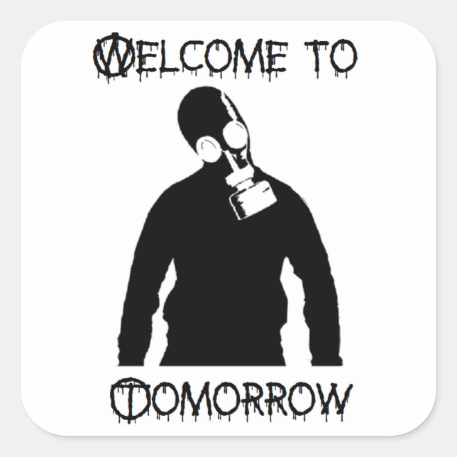 Cuadrada Pegatina Anarquista Tóxico (Anverso)