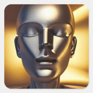 Cuadrada Pegatina Android durmiente