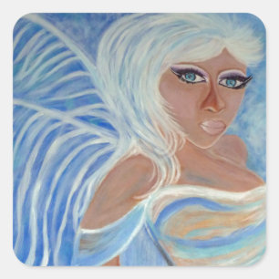 Cuadrada Pegatina Angel moderno
