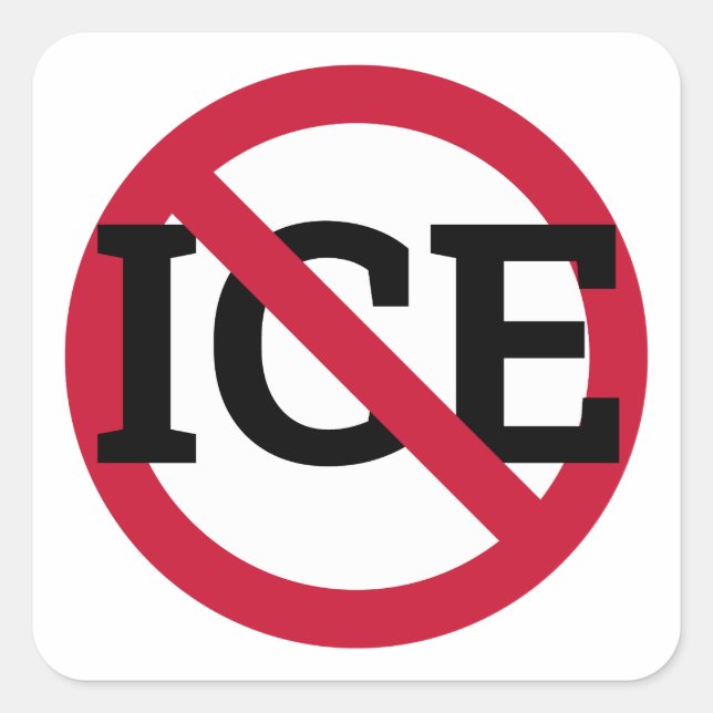 Cuadrada Pegatina Anti ICE (Anverso)