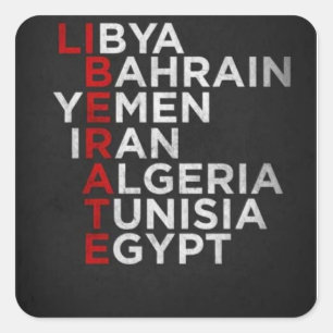 Cuadrada Pegatina árabe de la primavera