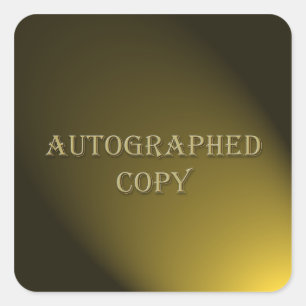 Cuadrada Pegatina Autor de copias autografiadas con estilo