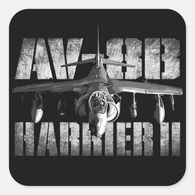 Cuadrada PEGATINA AV-8B Harrier II (Anverso)