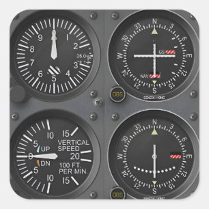 Cuadrada Pegatina Aviónico de Instrumentos de Aeronaves