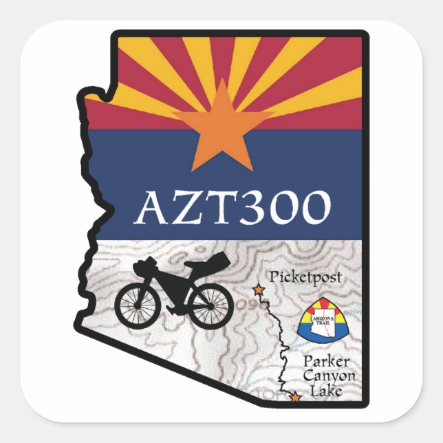Cuadrada Pegatina AZT300 (Anverso)