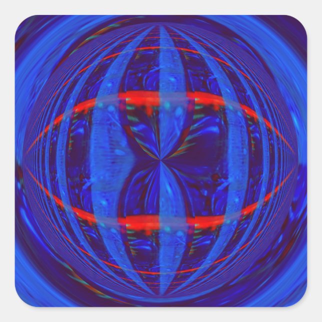 Cuadrada Pegatina azul oscuro orb (Anverso)