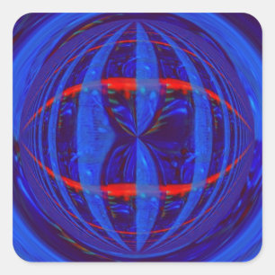 Cuadrada Pegatina azul oscuro orb